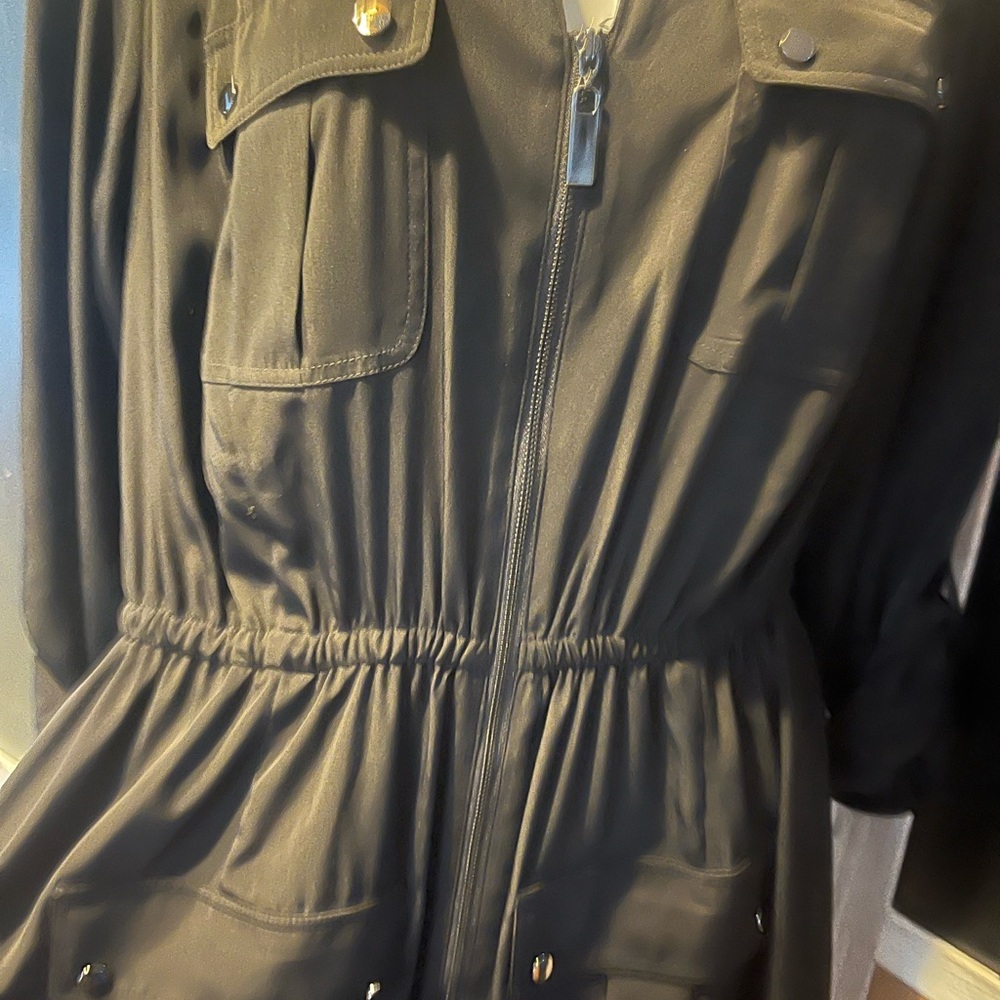 Alfani Black Long Sleeve Zip-up Jacket Dress - Picture 3 of 6